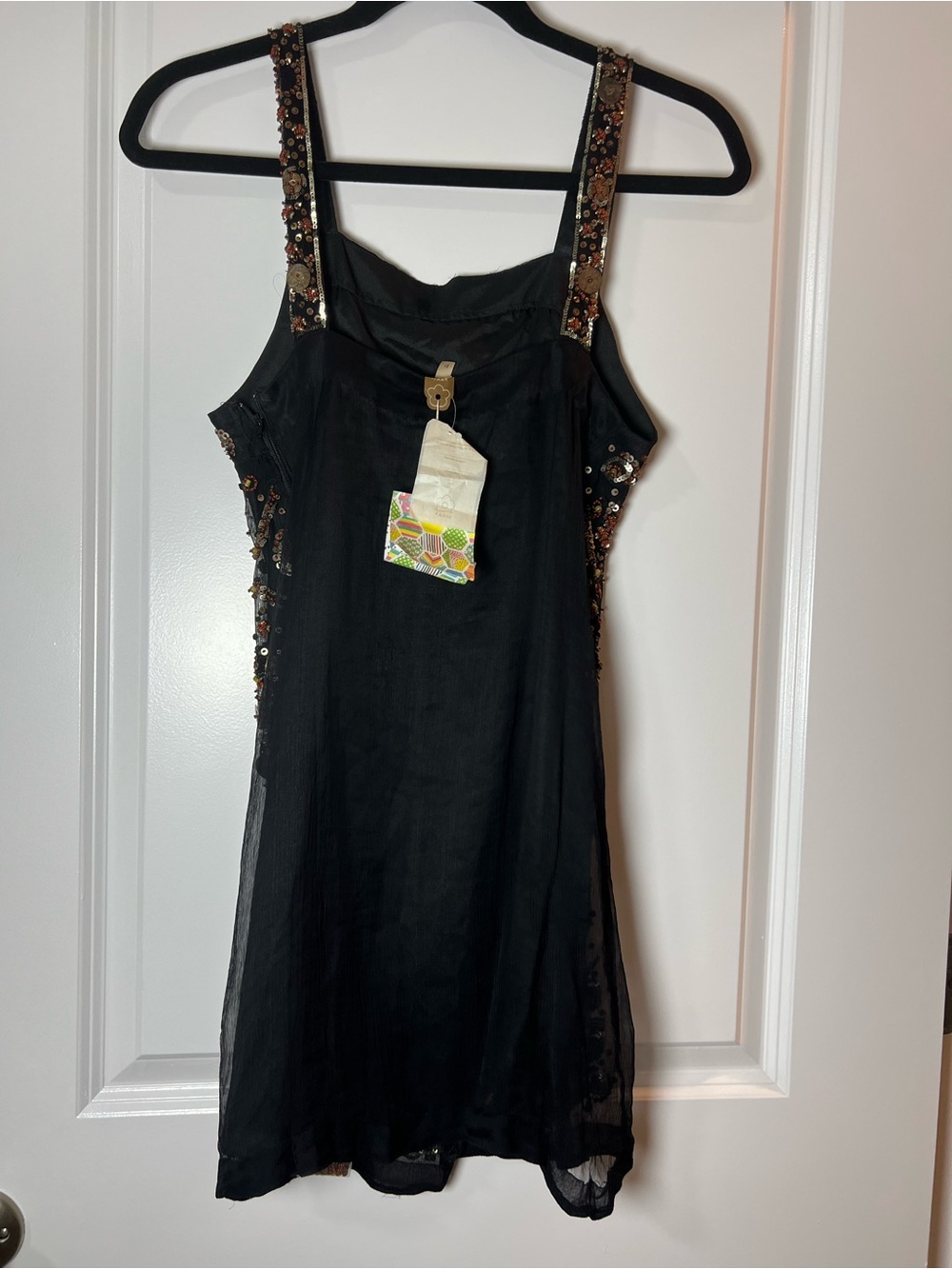 [FARM RIO] Black Sequin Embellished Evening Dress - Picture 3 of 12